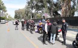 Mersin’de 22 motosiklet trafikten men edildi